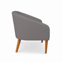 Ver imagem 5 de Poltrona Sala Decorativa Kit 2 Stella Pé Madeira Trapézio Castanho Suede Grafite D03 - D’Rossi