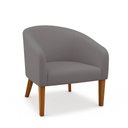 Ver imagem 4 de Poltrona Sala Decorativa Kit 2 Stella Pé Madeira Trapézio Castanho Suede Grafite D03 - D’Rossi