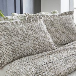 Jogo de Cama Casal Percal 200 Fios Localizado Palha 4 Peças - Naturalle Fashion - 1