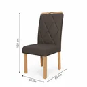 Ver imagem 3 de Kit 2 Cadeiras Julia de Madeira Maciça para Sala de Jantar Marrom Freijó
