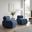 Ver imagem 1 de Poltrona para Sala KIT2 Orgânica 60 cm Base Fixa Zarah Decorativa Suede D03 - D'Rossi