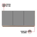 Ver imagem 5 de Kit 2 Armários Aéreo de Cozinha Lavanderia 03 Portas Tina Castanho e Cinza 120 cm - D’Rossi