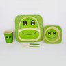 Kit Alimentação Infantil Sapinho Verde em Fibra De Bambu 5 Pçs  - 1