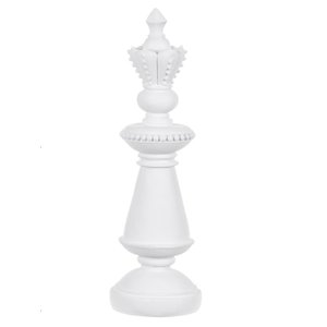 Escultura Xadrez Rainha (branco) 34cm Decor Poliresina