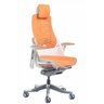 Cadeira de Escritório Wau Super Ergonômica Branca Elastômero Laranja - Laranja - 2