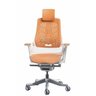 Cadeira de Escritório Wau Super Ergonômica Branca Elastômero Laranja - Laranja - 1