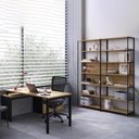 Ver imagem 2 de Conjunto Escritorio 3 Pecas Office 25910 Nogal Sevilha Preto Artesano Nogal Sevilha Preto