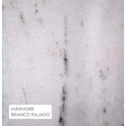 Mesa de Apoio Five 60cm Aço Branco/Mármore Branco Rajado - Gran Belo - 4