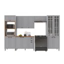 Ver imagem 2 de Armário Cozinha Modulada Completa Americana 100% MDF 350cm Provence Multimóveis Crink-CPL011 Cinza