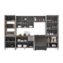 Ver imagem 5 de Armário Cozinha Modulada Completa Americana 100% MDF 350cm Provence Multimóveis Crink-CPL011 Cinza