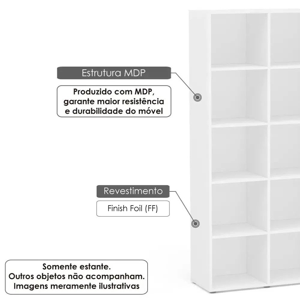 Estante para Livros com 10 Nichos Caracol Politorno - 2