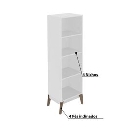 Estante Livreiro com Pés de Madeira GenialFlex - Branco - 3