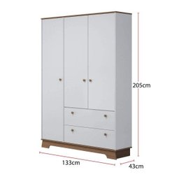 Guarda-Roupa 3 Portas 2 Gavetas Carícia Cr8A Móveis Estrela - 2 Guarda-Roupa 3 Portas 2 Gavetas Carícia Cr8A Móveis Estrela - 2