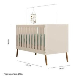 Berço Mini Cama Retrô Bibi com Pés Palito - Off White - 4