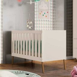 Berço Mini Cama Retrô Bibi com Pés Palito - Off White - 1