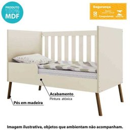 Berço Mini Cama Retrô Bibi com Pés Palito - Off White - 2
