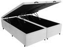 Ver imagem 3 de Base Box Baú King Bipartido Suede Branco 42x193x203