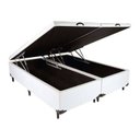 Ver imagem 1 de Base Box Baú King Bipartido Suede Branco 42x193x203