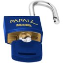 Ver imagem 5 de Cadeado Pequeno 20mm Haste Curta Latão Maciço Azul com Chave | Papaiz | Kit 10 Un