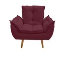 Ver imagem 3 de Kit 02 Poltrona Opala Decorativa Suede Bordô