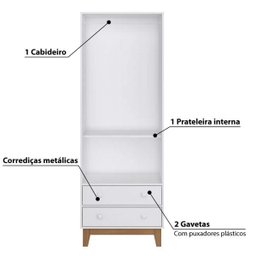 Guarda-roupa Infantil 2 Portas 2 Gavetas Retrô - 3 Guarda-roupa Infantil 2 Portas 2 Gavetas Retrô - 3