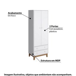 Guarda-roupa Infantil 2 Portas 2 Gavetas Retrô - 2 Guarda-roupa Infantil 2 Portas 2 Gavetas Retrô - 2
