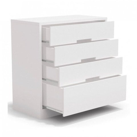 Cômoda 91cm 03 Gavetas e 01 Gavetão S824 Kappesberg - Branco