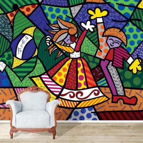 Papel de Parede Adesivo Romero Britto Arte Casal