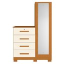 Ver mais imagens de Cômoda Roupeiro Pávia A04 4 Gavetas MDF-MDP com Espelho Cinamomo Off White Lyam Decor