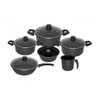 Conjunto de Panelas Preto 6 Peças Nº 3 de Agatha Liso - 1