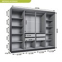 Ver imagem 3 de Guarda-Roupa Casal com Espelho 8 Portas 4 Gavetas Paris Preto