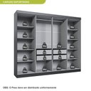 Ver imagem 6 de Guarda-Roupa Casal com Espelho 8 Portas 4 Gavetas Paris Preto