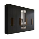 Ver imagem 2 de Guarda-Roupa Casal com Espelho 8 Portas 4 Gavetas Paris Preto