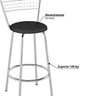 Banqueta Alta com Assento Redondo Vinil 85cm - Aço Cromado/Preto - 3
