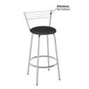 Ver imagem 2 de Banqueta Alta com Assento Redondo Vinil 85cm - Aço Cromado/Preto