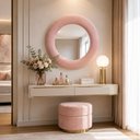 Ver imagem 1 de Espelho Decorativo Madrid Veludo 60cm Rosa