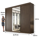 Ver imagem 3 de Guarda Roupa C/ Espelho 100% Mdf Garibaldi -móveis Valverde