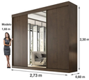 Ver imagem 3 de Guarda Roupa C/ Espelho 100% Mdf Garibaldi -móveis Valverde