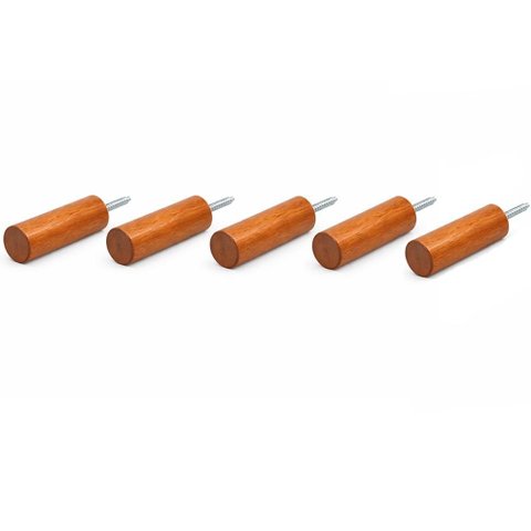 Kit 5 Cabideiros de Parede em Madeira Eucalipto Gancho Decorativo Premium
