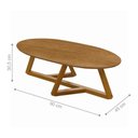 Ver imagem 2 de Mesa de Centro Valência Nature Oval Tampo MDF Base Madeira Marrom Casah