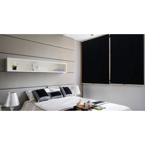 Cortina Persiana Rolô Blackout Preto 1,20 M x 1,20 M