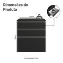 Ver imagem 2 de Balcão de Cozinha 60 Cm 3 Gavetas Suspenso Preto Nice Madesa Preto