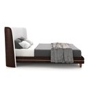 Ver imagem 7 de Conjunto Cama com Cabeceira Casal Torres Pés em Madeira Pu/bouclê Marrom/off White G91 - Gran Belo