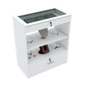 Ver imagem 1 de EXPOSITOR CENTRO DE LOJA COM PRATELEIRA E GAVETAS M325.B (LOJA) MUNDI MOVEIS