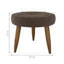 Ver imagem 3 de Conjunto de Poltrona e Puff Decorativos Miller Veludo Marrom
