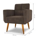 Ver imagem 2 de Conjunto de Poltrona e Puff Decorativos Miller Veludo Marrom
