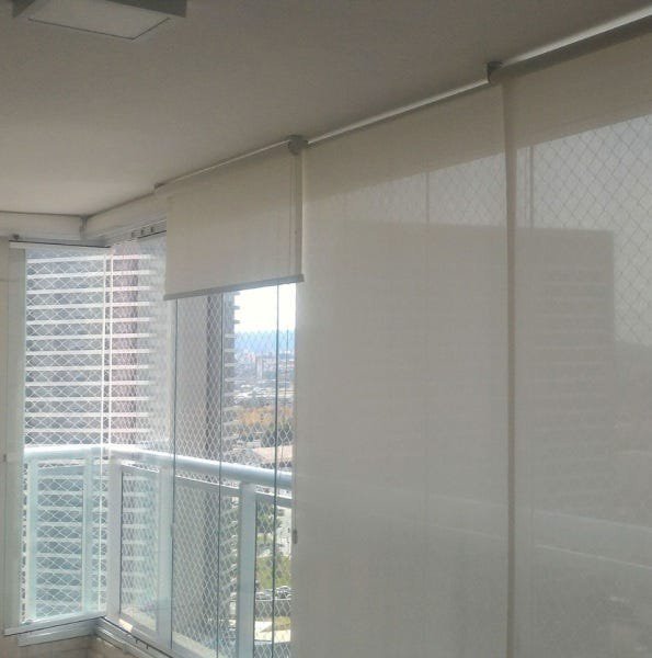 Cortina Persiana Rolô Tela Solar 3% Branco Off White 1,20 m x 2,50 m