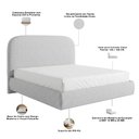 Ver imagem 5 de Cama Casal Flutuante com Cabeceira 140cm Aura W01 Linho Cinza - Lyam Decor