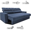 Ver imagem 4 de Sofá Retrátil e Reclinável 1,90m Clean Cama Inbox Velusoft Azul