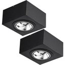 Ver imagem 1 de Kit 2 Luminárias Plafons Pretos de Sobrepor Box 17cm GU10 Dital 12W